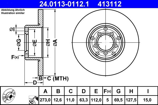 ATE 24.0113-0112.1 - Kočioni disk www.molydon.hr