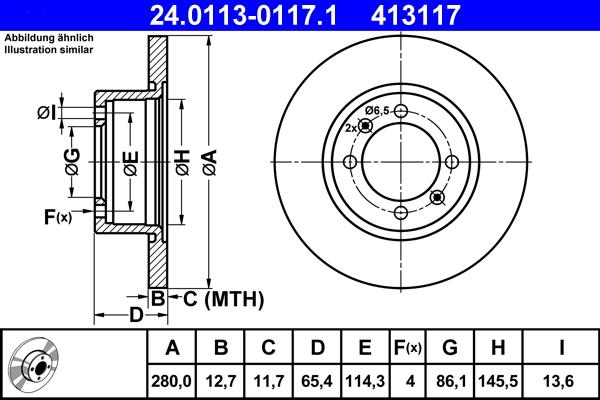 ATE 24.0113-0117.1 - Kočioni disk www.molydon.hr