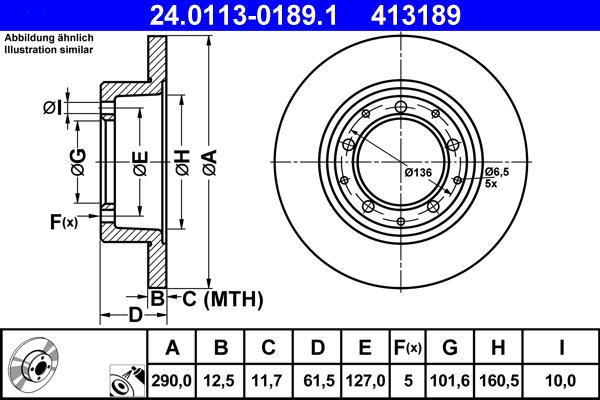 ATE 24.0113-0189.1 - Kočioni disk www.molydon.hr