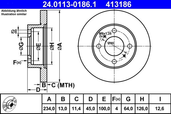 ATE 24.0113-0186.1 - Kočioni disk www.molydon.hr