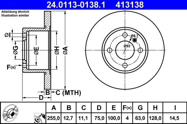 ATE 24.0113-0138.1 - Kočioni disk www.molydon.hr