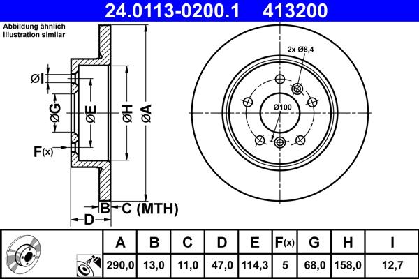 ATE 24.0113-0200.1 - Kočioni disk www.molydon.hr