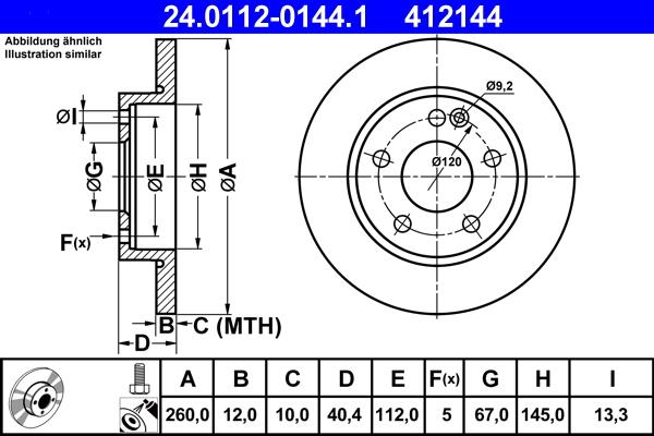 ATE 24.0112-0144.1 - Kočioni disk www.molydon.hr