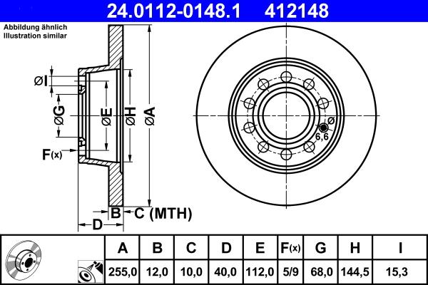 ATE 24.0112-0148.1 - Kočioni disk www.molydon.hr