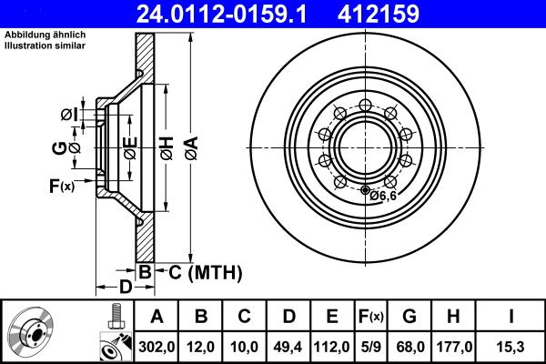 ATE 24.0112-0159.1 - Kočioni disk www.molydon.hr