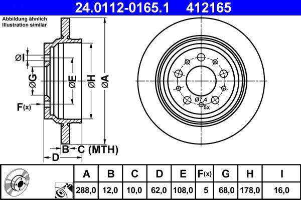 ATE 24.0112-0165.1 - Kočioni disk www.molydon.hr