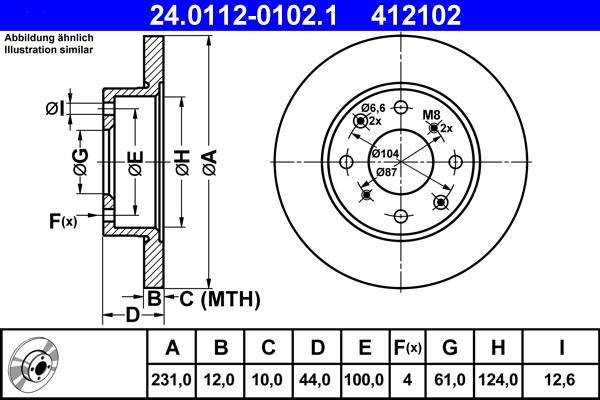 ATE 24.0112-0102.1 - Kočioni disk www.molydon.hr