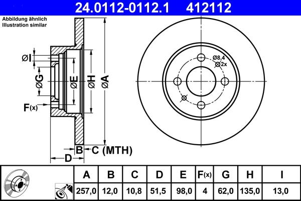 ATE 24.0112-0112.1 - Kočioni disk www.molydon.hr