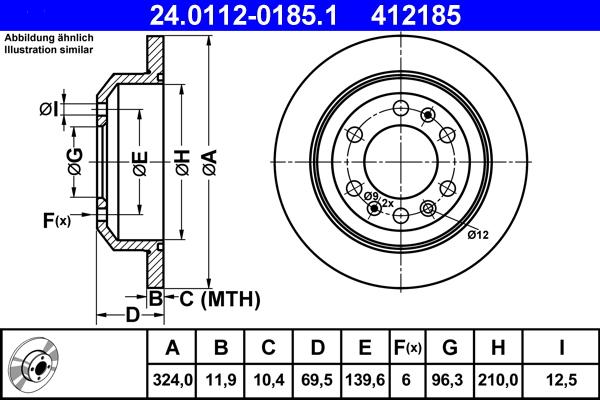 ATE 24.0112-0185.1 - Kočioni disk www.molydon.hr