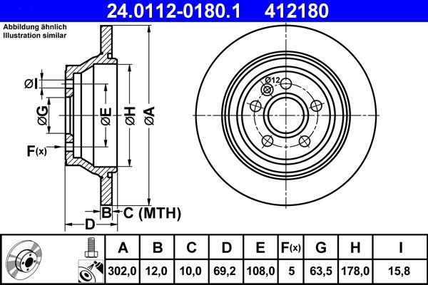 ATE 24.0112-0180.1 - Kočioni disk www.molydon.hr