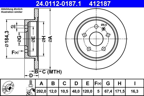 ATE 24.0112-0187.1 - Kočioni disk www.molydon.hr