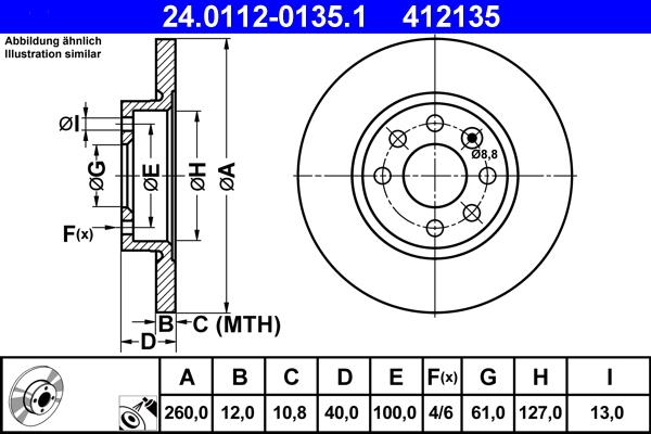 ATE 24.0112-0135.1 - Kočioni disk www.molydon.hr