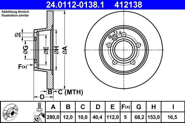 ATE 24.0112-0138.1 - Kočioni disk www.molydon.hr