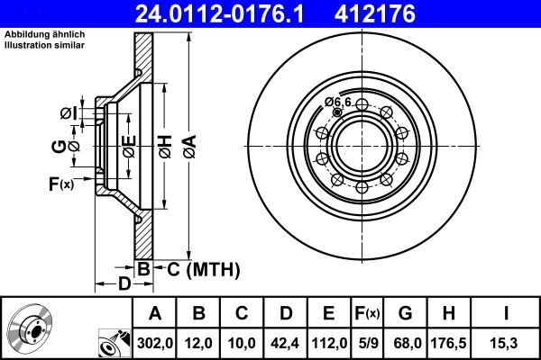 ATE 24.0112-0176.1 - Kočioni disk www.molydon.hr