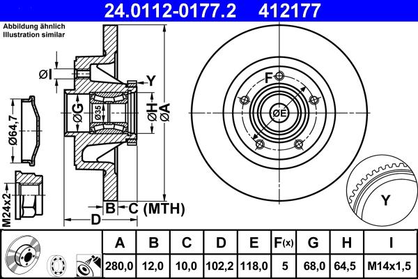 ATE 24.0112-0177.2 - Kočioni disk www.molydon.hr