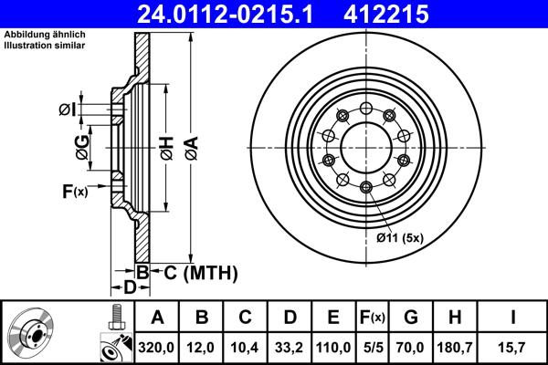 ATE 24.0112-0215.1 - Kočioni disk www.molydon.hr