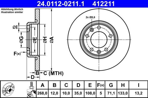 ATE 24.0112-0211.1 - Kočioni disk www.molydon.hr