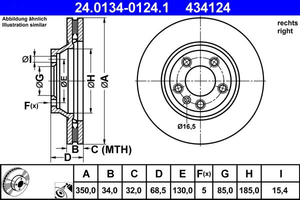 ATE 24.0134-0124.1 - Kočioni disk www.molydon.hr