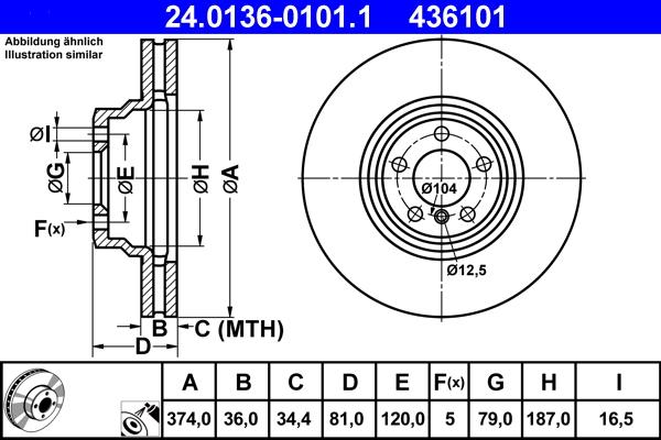 ATE 24.0136-0101.1 - Kočioni disk www.molydon.hr