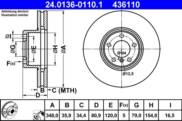 ATE 24.0136-0110.1 - Kočioni disk www.molydon.hr