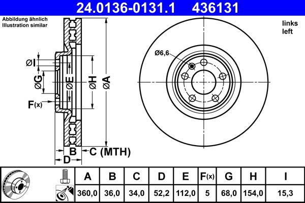 ATE 24.0136-0131.1 - Kočioni disk www.molydon.hr