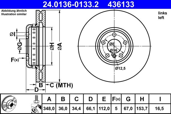 ATE 24.0136-0133.2 - Kočioni disk www.molydon.hr