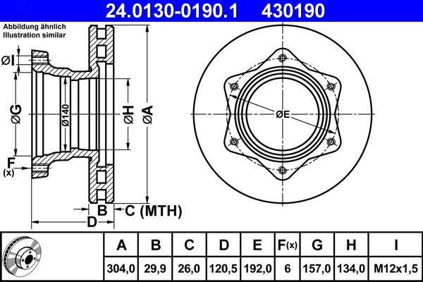 ATE 24.0130-0190.1 - Kočioni disk www.molydon.hr