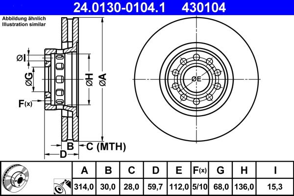 ATE 24.0130-0104.1 - Kočioni disk www.molydon.hr