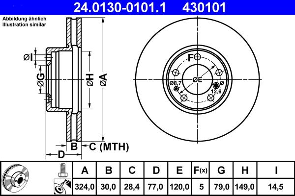 ATE 24.0130-0101.1 - Kočioni disk www.molydon.hr