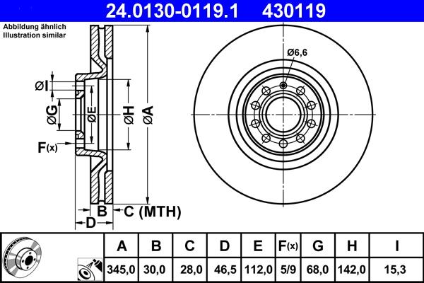 ATE 24.0130-0119.1 - Kočioni disk www.molydon.hr