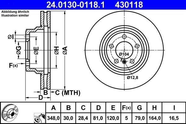 ATE 24.0130-0118.1 - Kočioni disk www.molydon.hr