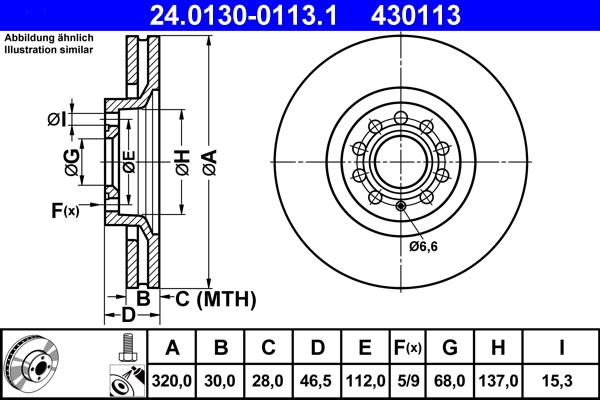 ATE 24.0130-0113.1 - Kočioni disk www.molydon.hr