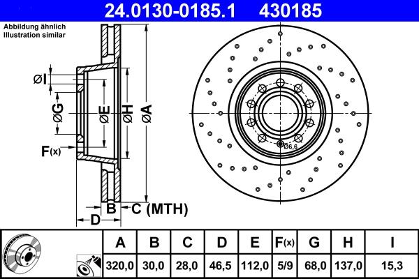 ATE 24.0130-0185.1 - Kočioni disk www.molydon.hr