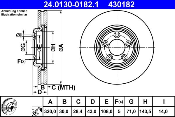 ATE 24.0130-0182.1 - Kočioni disk www.molydon.hr