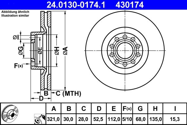 ATE 24.0130-0174.1 - Kočioni disk www.molydon.hr