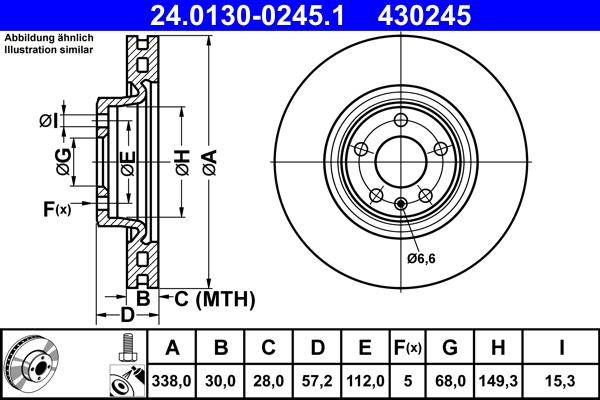 ATE 24.0130-0245.1 - Kočioni disk www.molydon.hr