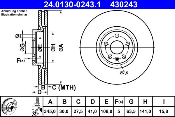 ATE 24.0130-0243.1 - Kočioni disk www.molydon.hr