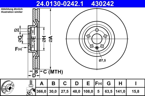 ATE 24.0130-0242.1 - Kočioni disk www.molydon.hr