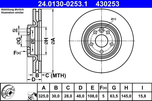 ATE 24.0130-0253.1 - Kočioni disk www.molydon.hr