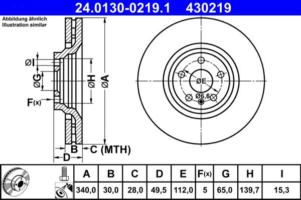 ATE 24.0130-0219.1 - Kočioni disk www.molydon.hr