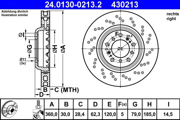 ATE 24.0130-0213.2 - Kočioni disk www.molydon.hr