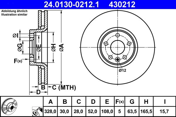 ATE 24.0130-0212.1 - Kočioni disk www.molydon.hr