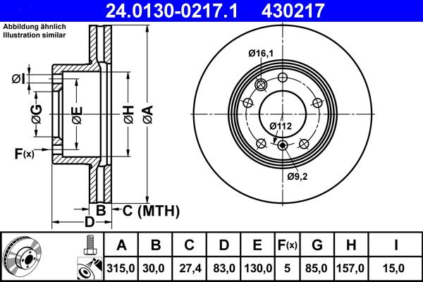 ATE 24.0130-0217.1 - Kočioni disk www.molydon.hr