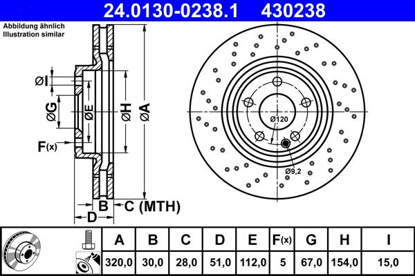 ATE 24.0130-0238.1 - Kočioni disk www.molydon.hr