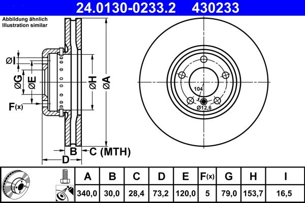 ATE 24.0130-0233.2 - Kočioni disk www.molydon.hr