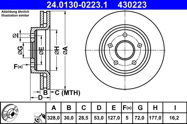 ATE 24.0130-0223.1 - Kočioni disk www.molydon.hr