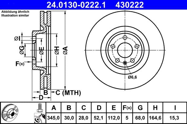 ATE 24.0130-0222.1 - Kočioni disk www.molydon.hr