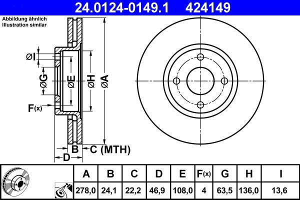 ATE 24.0124-0149.1 - Kočioni disk www.molydon.hr