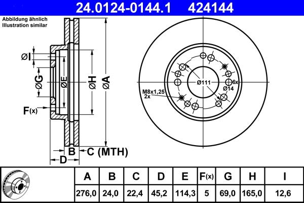 ATE 24.0124-0144.1 - Kočioni disk www.molydon.hr