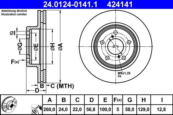 ATE 24.0124-0141.1 - Kočioni disk www.molydon.hr